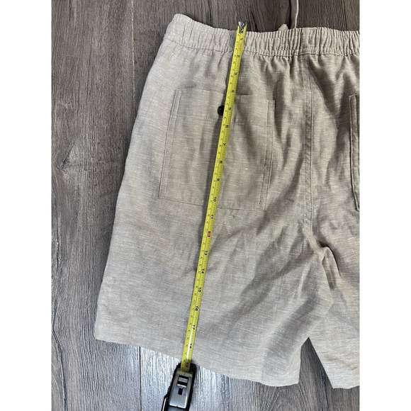 GAP Mens Pull-On Linen Shorts Lt KHAKI Size M Drawstring Pockets Comfort 1274 - Picture 7 of 10
